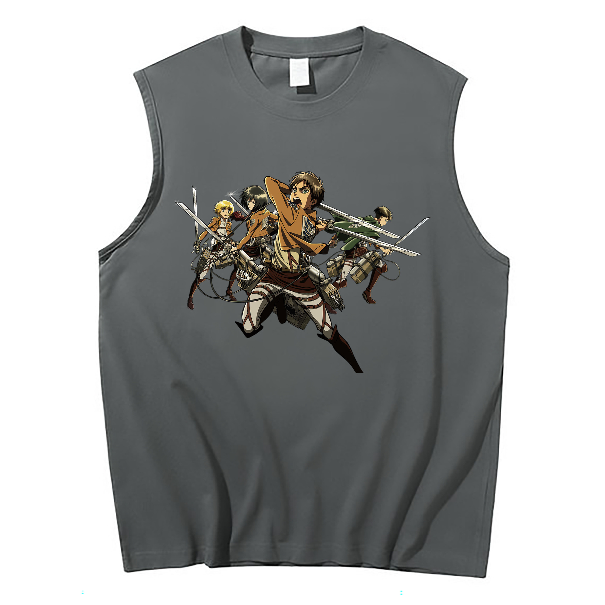 （画像用） 進撃の巨人 エレン･イェーガー Attack on Titan Eren Jäger コットン100％タンクトップ（フロントプリント）